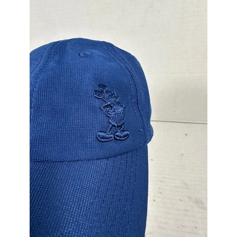 Disney Parks Mickey Mouse Blue‎ Textured Strapback Baseball Cap Hat Adult